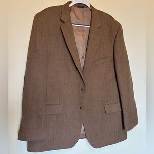 Saddlebred Sport Coat 48R Wool Herringbone Blazer Preppy Classic Casual Academia